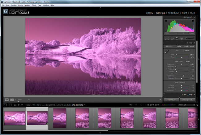 Images from camera before infrared balancing
